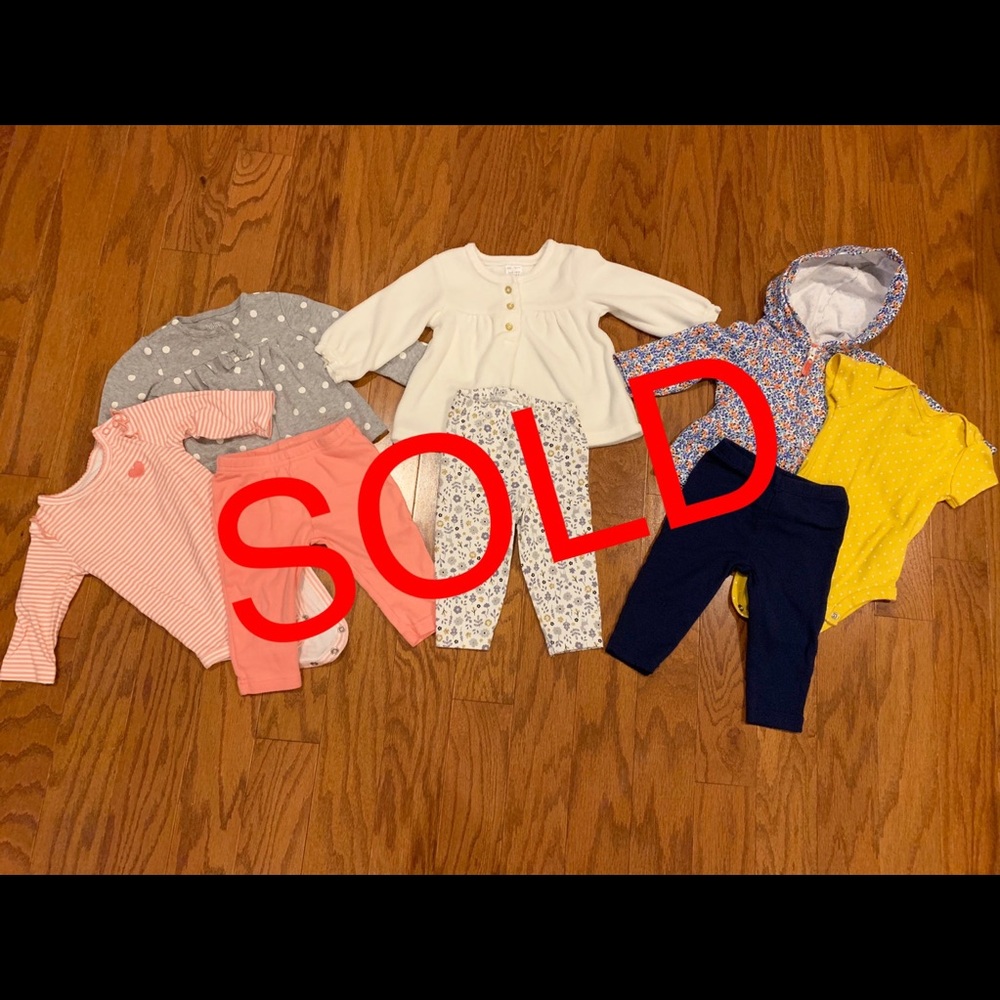 3 sets of baby girl outfits